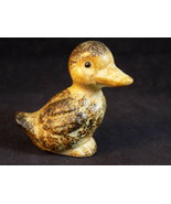 Vintage CERAMIC STONE DUCKLING 2 inch Tall Speckled baby Duck SUPER CUTE! - $9.45 CAD