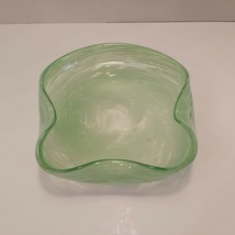 Murano Style Glass Ashtray Green With White Swirl - £22.30 GBP