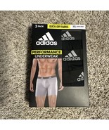 Adidas Performance Black Boxer Brief Quick Dry Fabric 3pk Size XXL No Ride - $29.37 CAD
