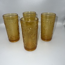 American Concord Juice Glasses Amber  Vintage Brockway Set Of 4 - £11.74 GBP
