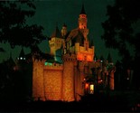 Night View Sleeping Beauty Castle Disneyland California 1964 Chrome Post... - £4.62 GBP