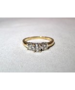 14K Yellow Gold Ladies 3 Stone Diamond Wedding Engagement Ring Size 7 3/... - £613.07 GBP