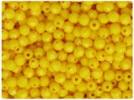 BeadTin Bright Yellow Opaque 6mm Faceted Round Plastic Craft Beads (600pcs) - $2.59