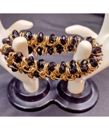 Black Stretch Gold Tone Bracelet - $16.70