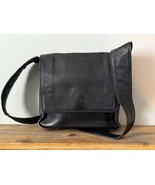VTG 90s Kenneth Cole New York Pebbled Black Leather Flap Over Purse Shou... - $622.19 MXN
