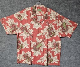 Tommy Bahama Hawaii Ukulele Button Up Camp Shirt Mens Extra Large 100% Silk - €37,64 EUR