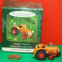 Hallmark Keepsake Ornament Miniature &quot;Antique Tractors&quot; Orange/Red   2000 - £4.68 GBP
