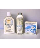 Crabtree &amp; Evelyn Jojoba Oil Soap Body Powder Body Lotion 3pc Set Lot - $347.62 CAD