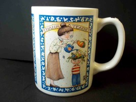 Mary Engelbreit coffee mug THANK A TEACHER checkered handle 12 oz - £7.77 GBP