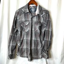 BKE Buckle Mens Plaid Pearl Snap Shirt Sz M Standard Fit - $14.00