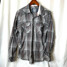 BKE Buckle Mens Plaid Pearl Snap Shirt Sz M Standard Fit - £11.01 GBP