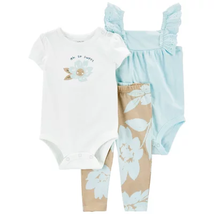 Carter&#39;S Girls 3 Piece Bodysuit Pant Set - $22.61