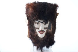 Vintage Mexican Holy Week Ceremonies brn fur covered mask - £519.59 GBP