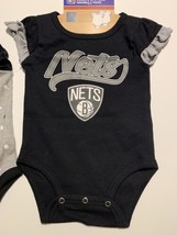 NBA Brooklyn NETS 2pc Baby Infant Girl Creeper Set Bodysuit NB, 3M, 6M - 9M, 24M - $6.75