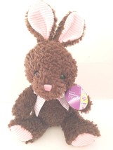 14&quot; Easter Bunny Plush Brown Pink Baby Rabbit NWT Free Fast Shipping! - £10.57 GBP