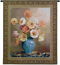 47x53 POPPIES Floral Flower Tapestry Wall Hanging - £134.53 GBP