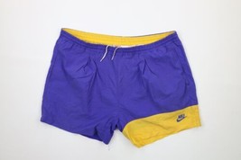 Vintage 90s Nike Mens Large Distressed Color Block Spell Out Above Knee Shorts - £45.69 GBP