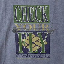 Vintage Columbia Sportswear T Shirt Single Stitch Fly Fishing Logo XL USA 90s - £27.32 GBP