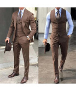 3 Pieces Classic Men Suit Tuxedo Blazer Jacket+Pants+Vest - $161.95