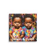 &quot;Daniel &amp; David Canvas &quot;Twin Portraits&quot; Abstract Original Modern Art by RFW - $34.99+