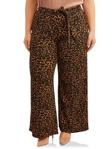 Terra &amp; Sky Size 2XL ~ Wide Leg ~ Tie Waist ~ Knit ~ Stretch Pants ~ Leo... - $35.00