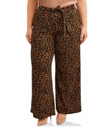 Terra &amp; Sky Size 2XL ~ Wide Leg ~ Tie Waist ~ Knit ~ Stretch Pants ~ Leo... - $49.11 CAD