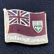 Ontario Canada Flag Pin Gold Tone Enamel Vintage - $9.89