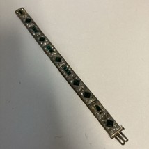 Antique 1930 Possibly KTF Trifari Bracelet Costume Jewelry Faux Emerald 6.25” - £52.92 GBP