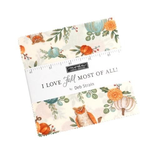 5&quot; Charm Pack - I Love Fall Most Of All Moda Cotton Fabric Precuts M518.07 - $14.97