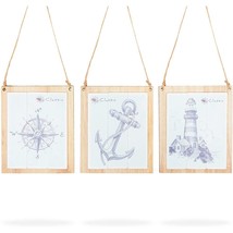 Nautical Wall Decor, Wooden Vintage Designs For Home Decor (5.5 X 4.7 In... - £20.50 GBP