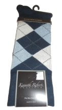 New Mens Kenneth Roberts Platinum Navy Blue Argyle Socks Bamboo Rayon 8 - 12 - £15.75 GBP