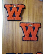 Pair Athletic Patches Letter W GAA Girls Athletic Association Willamina ... - £11.57 GBP