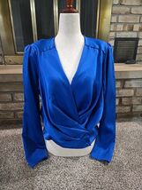 Victoria's Secret Vtg 90s Satin Wrap Blouse Top Womans Sz Large Slinky S... - $26.73