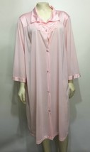 Vanity Fair L Pink Nylon Housecoat Robe Dressing Gown Vintage - £26.58 GBP