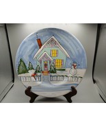 Mesa International Hungary Hand Painted Plate Winter House Snowman Signe... - £12.55 GBP