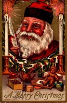 Beautiful Embossed SANTA-A Merry Christmas -ANTIQUE 1909 Bkc - £5.49 GBP