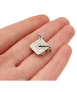 925 Sterling Silver  Vintage Graduation Cap Charm Pendant  PT1861 - $51.85