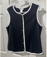BAILEY 44 Tank Top Vest, BLACK/WHITE Trim, BUTTON UP Women&#39;s SZ XL NEW - $1,250.80 MXN