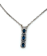 Carolyn Pollack Sterling Silver Triple Blue Spinal Gemstone Pendant Neck... - $122.76