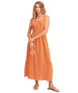 Orange Side Slit Round Neck Sleeveless Tank Dress - $53.00