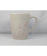 Longaberger Horizon of Hope Coffee Mug Ivory Pink Embossed Rosebuds Floral - £8.26 GBP