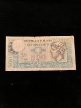 World Bank Note - 1974-79 Italy 500 Lire - £0.77 GBP