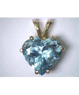 Heart Aquamarine Pendant, Genuine Beryl Jewelry, Natural Aquamarine 14K Gold  - £1,244.37 GBP