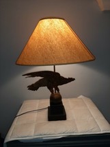 Vintage Cresswell Bronze Antique Finish Eagle Bird Metal Table Lamp with Shade - £112.76 GBP