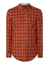 Hugo Boss Men&#39;s Ronni 53 Slim Fit All Cotton Check Plaid Shirt Orange-2XL - £49.51 GBP