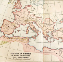1929 Map Europe The Roman Empire Greatest Extent AD 98-117 Trajan Gaul D... - $554.45 MXN