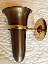 Niche / Crypt Vase 4.0 IN (Epoxy) Disc Base w/ Brite Bronze Metal Ring Support - £145.35 GBP