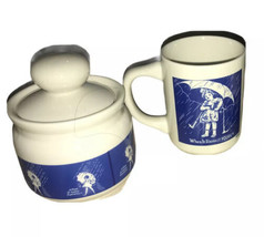 Vintage Morton Salt When It Rains It Pours Sugar  &amp; Mug Ceramic Set - £18.59 GBP
