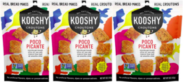 Kooshy Poco Picante Sourdough Bread Non-GMO Croutons, 3-Pack 5 oz. Pouch - £27.96 GBP