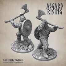 3D Printed Asgard Rising Midgard Viking Shieldman 28mm-32mm Ragnarok D&amp;D - $5.84+